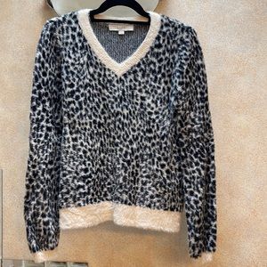 LOFT, V-neck animal print sweater